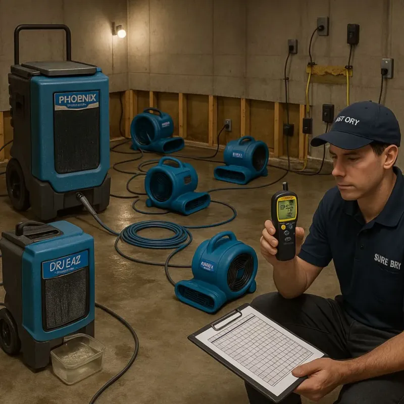 Structural Drying and Dehumidification process in Crandon, WI